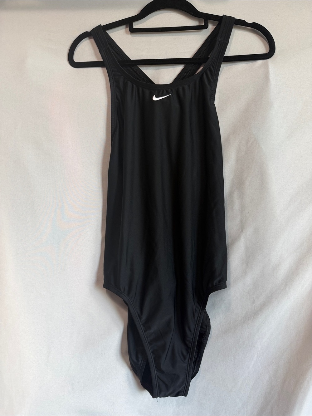 Nike Black One-Piece Swimsuit with White Swoosh